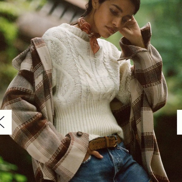 NWOT raga Anthropologie cropped cable knit sweater - Picture 2 of 6